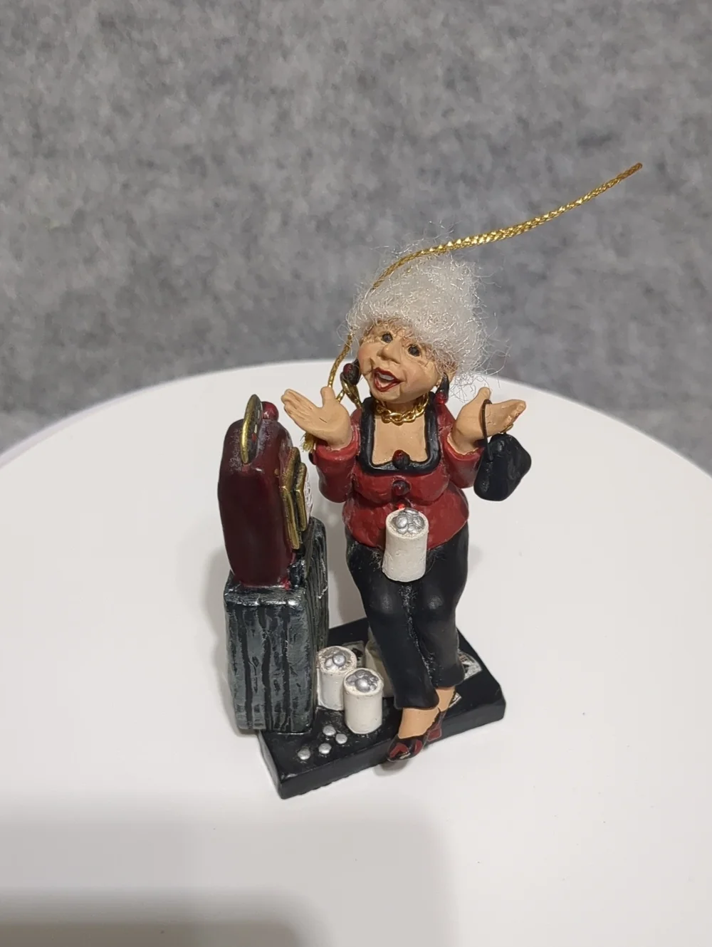 Vintage Oh You Doll Betty Playing The Slots Christmas Ornament by Nancye William